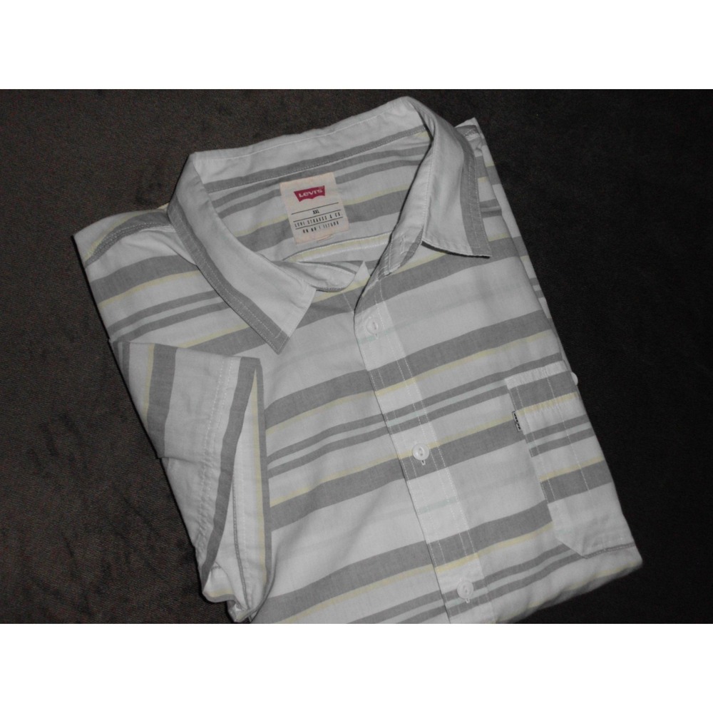 Levi's Short Sleeve Stripped Button Down Shirt XXL